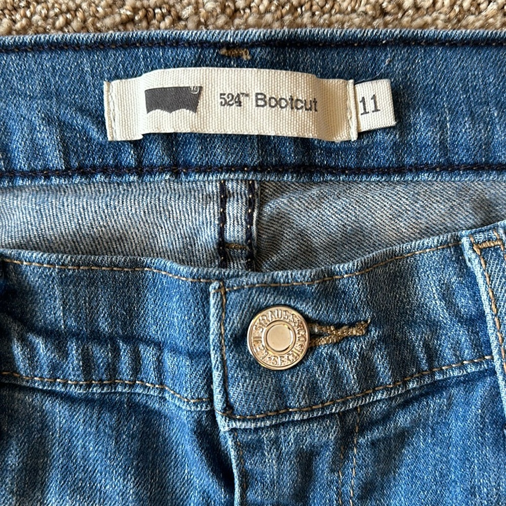 Levis 524 Low Rise Boot Cut Stretch Jeans Sz 11M VG/EUC - Picture 5 of 13